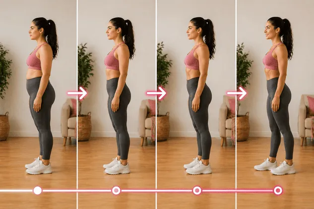 fitness transformation progress at home workout results over time women