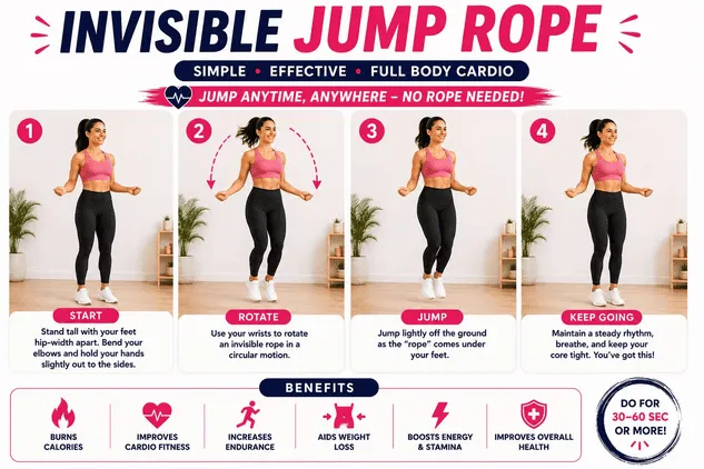 Easy Cardio Exercises at Home for Beginners: Invisible Jump Rope